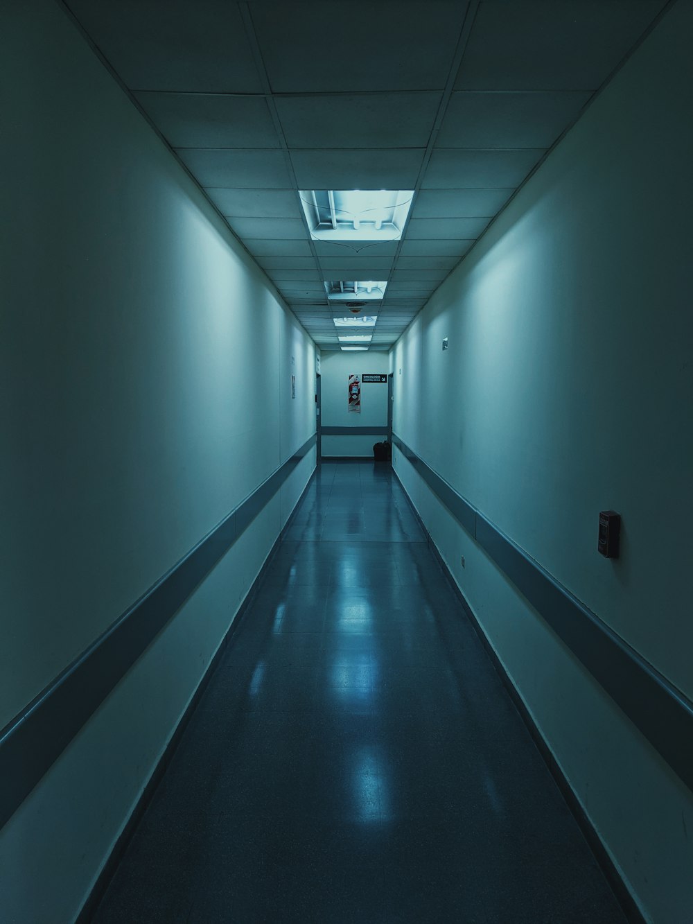 Hospital hallway at night